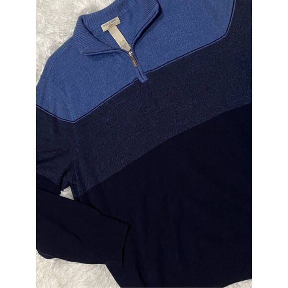 Dockers SZ XL Men’s Nice Navy Blue/Blue 1/4 Zip Pullover Sweater - Picture 1 of 8